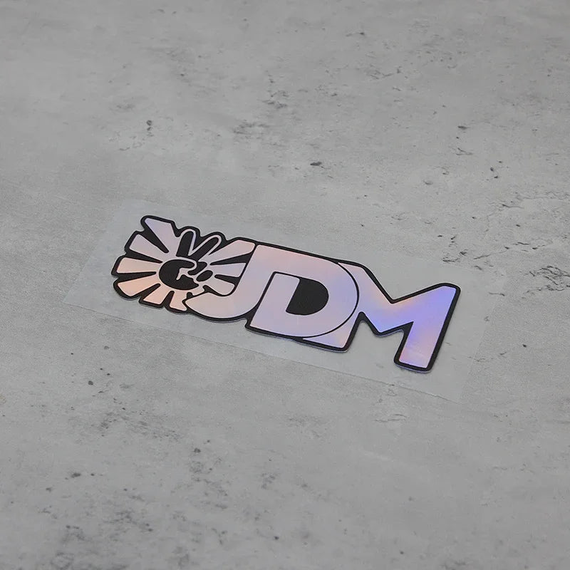 1PC JDM Car Stickers with Hand Gesture & Sunflower, Various Color Options, Perfect for Showcasing JDM Style on Vehicles
