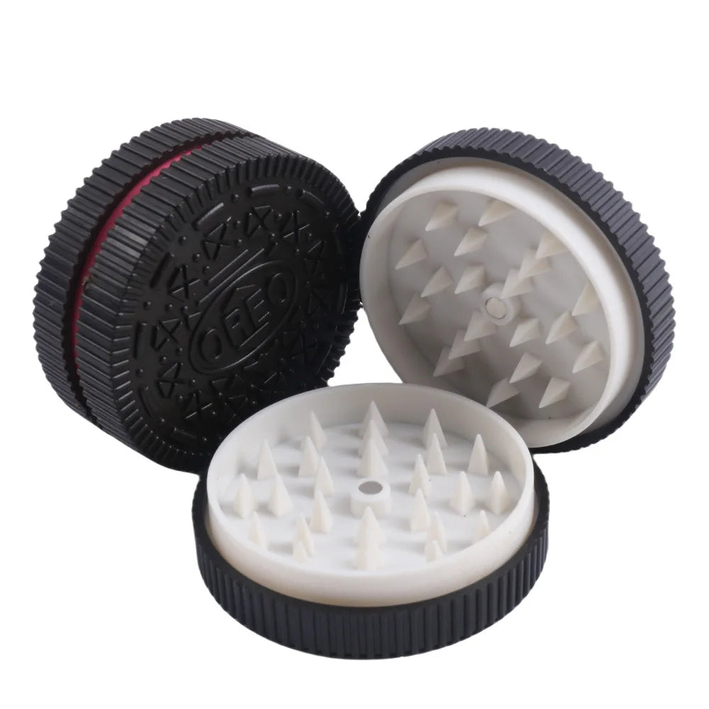 60MM Herb Grinder Plastic Cookie Biscuit  Crusher Hand Muller Cigarette Chocolate Grinder Crusher Tobacco Smoking