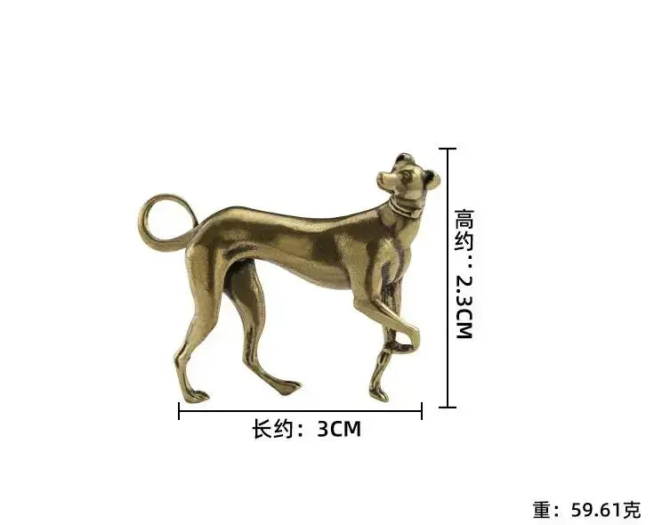 Vintage Brass Dog Figurine Miniature Desktop Decoration Animal Model Statue Home Craft Gift
