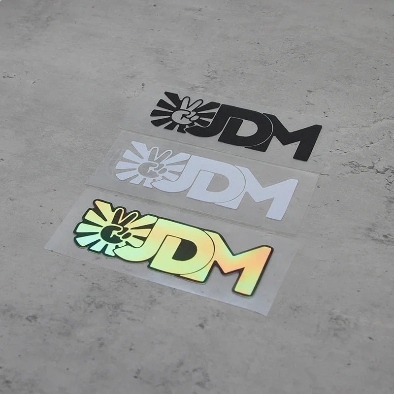 1PC JDM Car Stickers with Hand Gesture & Sunflower, Various Color Options, Perfect for Showcasing JDM Style on Vehicles