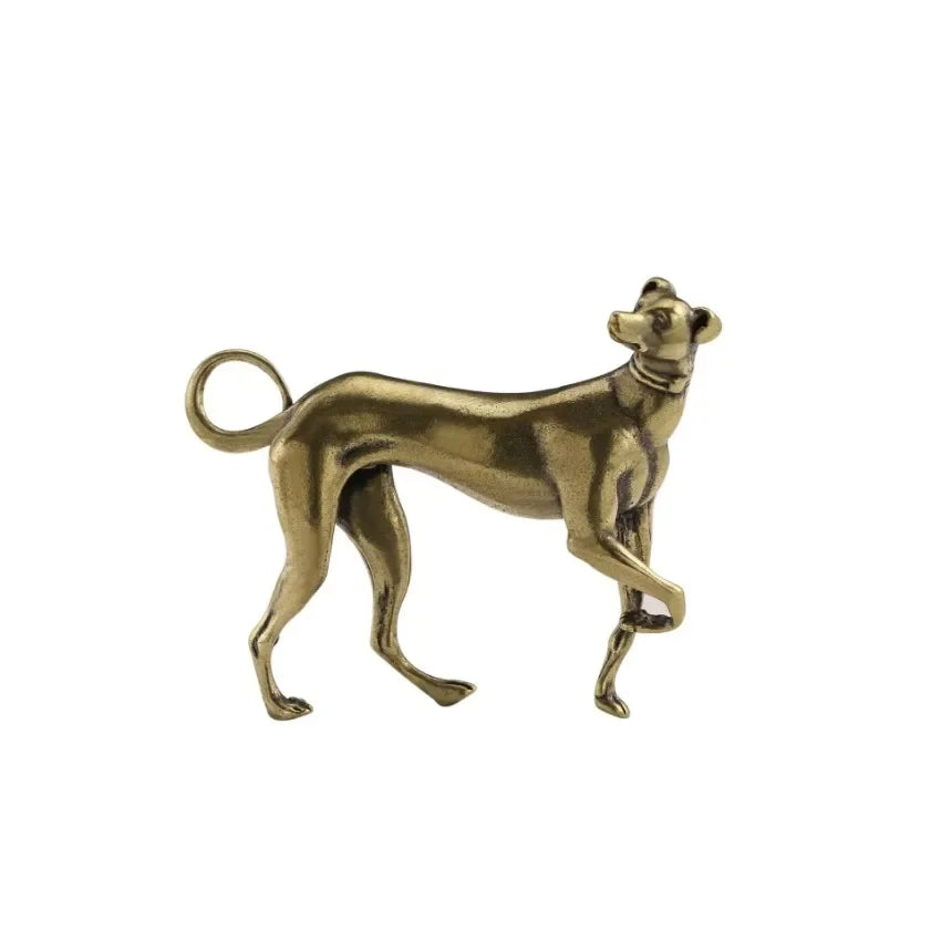 Vintage Brass Dog Figurine Miniature Desktop Decoration Animal Model Statue Home Craft Gift