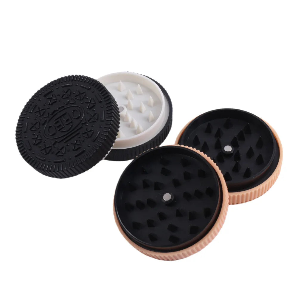 60MM Herb Grinder Plastic Cookie Biscuit  Crusher Hand Muller Cigarette Chocolate Grinder Crusher Tobacco Smoking