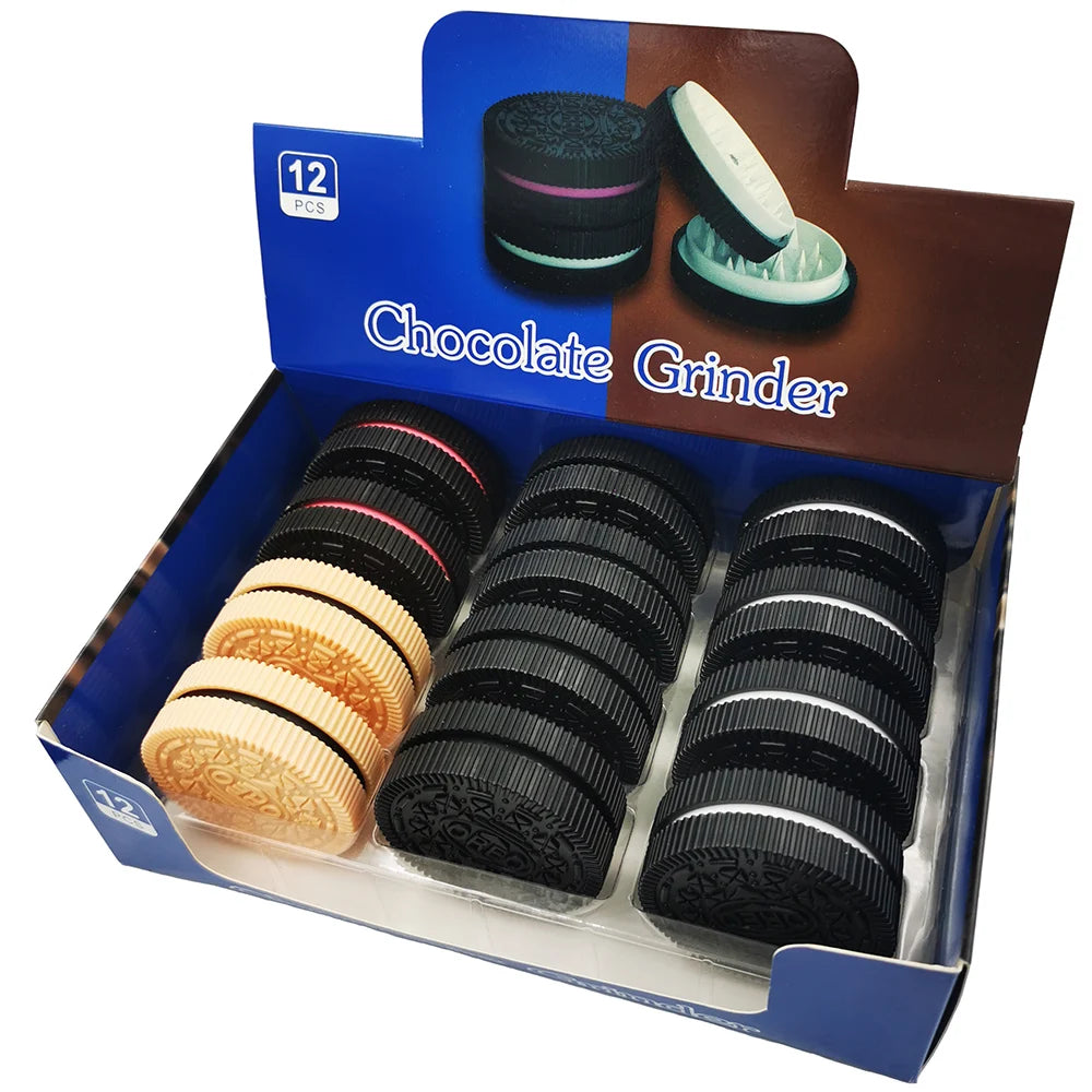 60MM Herb Grinder Plastic Cookie Biscuit  Crusher Hand Muller Cigarette Chocolate Grinder Crusher Tobacco Smoking