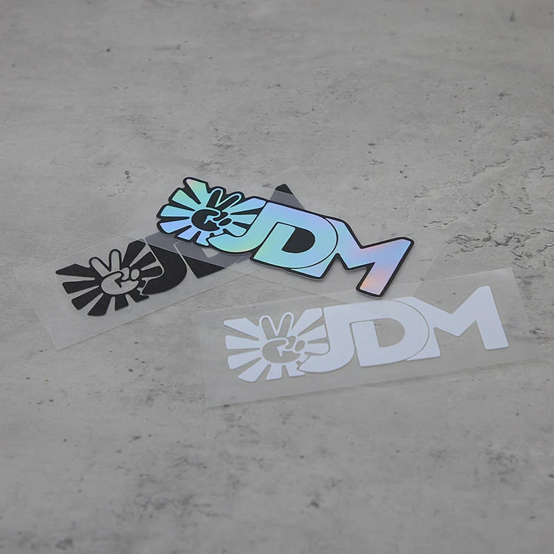 1PC JDM Car Stickers with Hand Gesture & Sunflower, Various Color Options, Perfect for Showcasing JDM Style on Vehicles