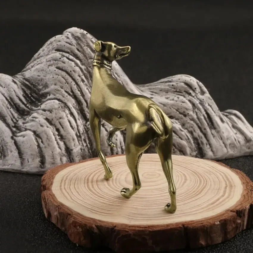 Vintage Brass Dog Figurine Miniature Desktop Decoration Animal Model Statue Home Craft Gift