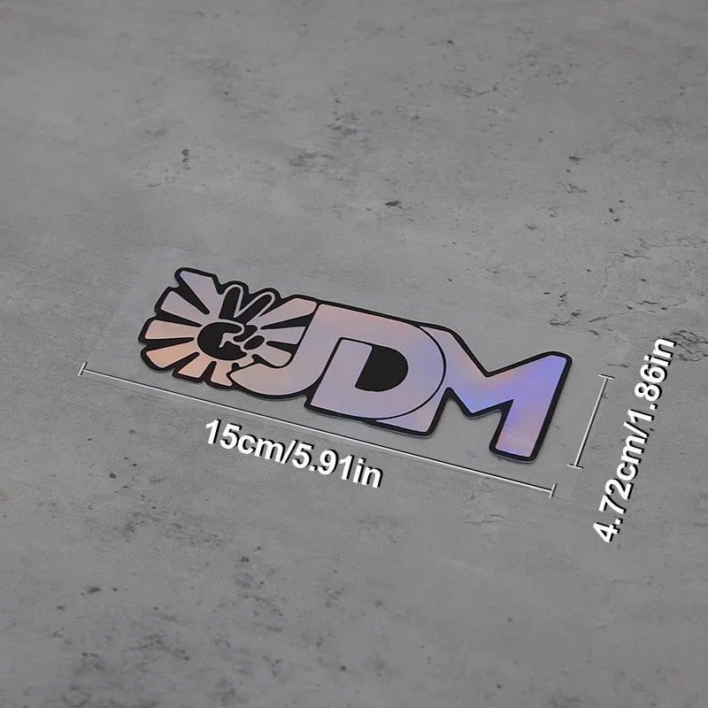 1PC JDM Car Stickers with Hand Gesture & Sunflower, Various Color Options, Perfect for Showcasing JDM Style on Vehicles