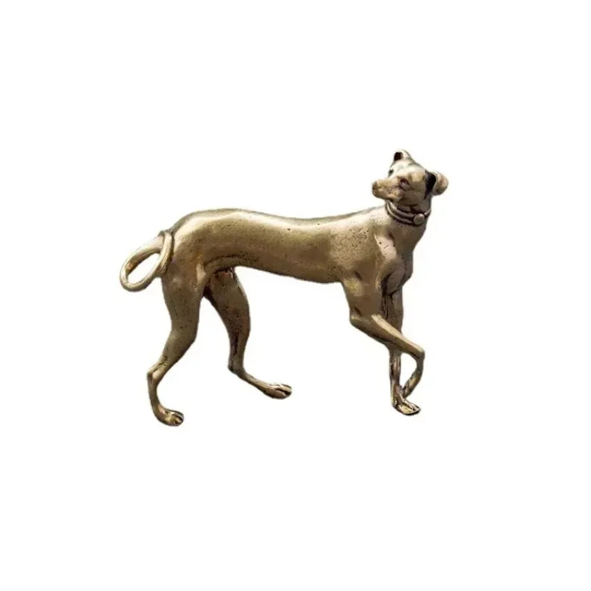 Vintage Brass Dog Figurine Miniature Desktop Decoration Animal Model Statue Home Craft Gift
