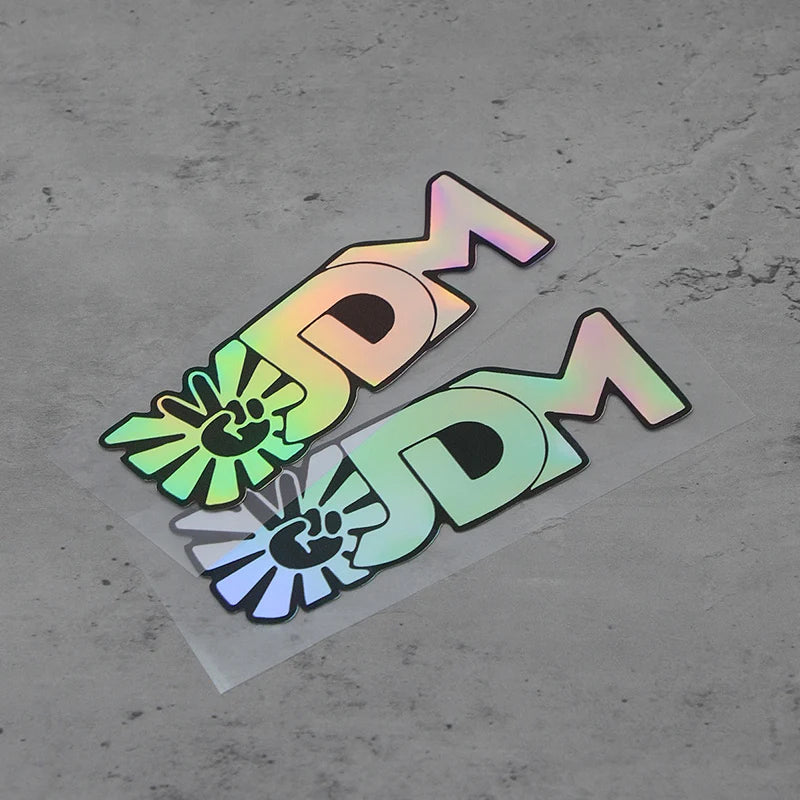 1PC JDM Car Stickers with Hand Gesture & Sunflower, Various Color Options, Perfect for Showcasing JDM Style on Vehicles
